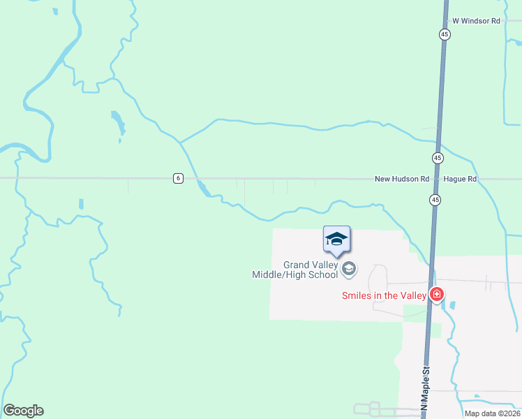 map of restaurants, bars, coffee shops, grocery stores, and more near 3554 New Hudson Road in Orwell