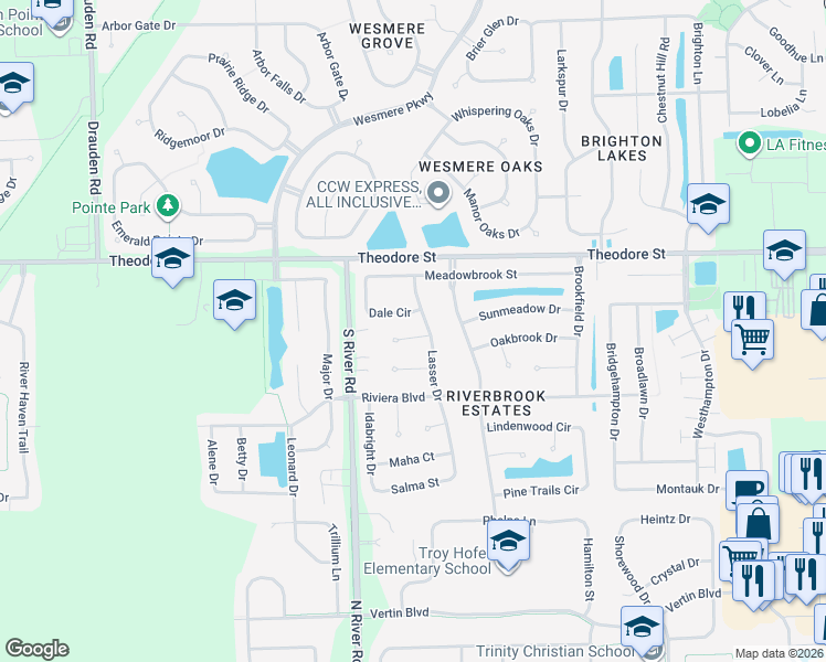 map of restaurants, bars, coffee shops, grocery stores, and more near 5411 Nancy Court in Plainfield