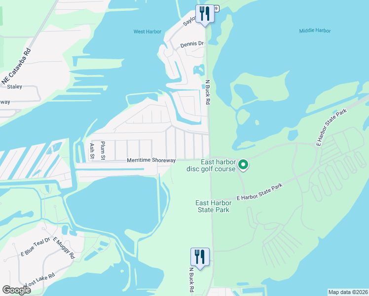 map of restaurants, bars, coffee shops, grocery stores, and more near 1641 Coldwater Crossing Road in Lakeside Marblehead