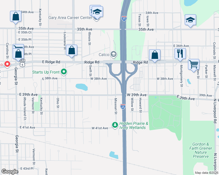 map of restaurants, bars, coffee shops, grocery stores, and more near 3839 Maple Street in Hobart