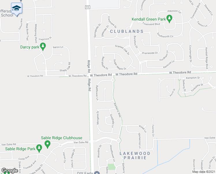 map of restaurants, bars, coffee shops, grocery stores, and more near 1504 Woodlily Court in Joliet