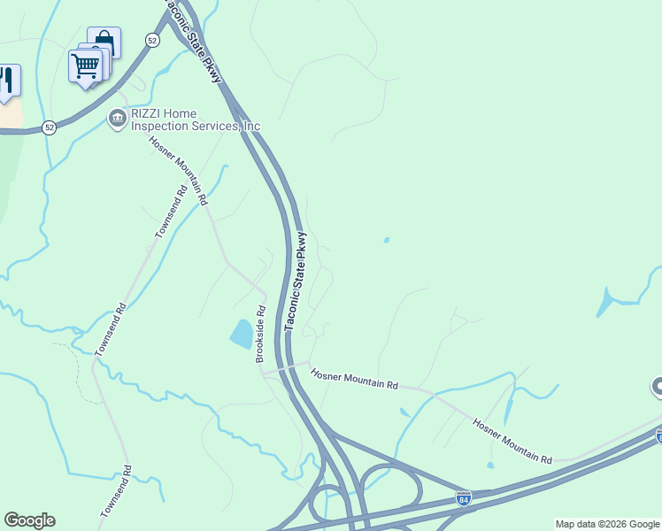 map of restaurants, bars, coffee shops, grocery stores, and more near 130 Winding Wood Road in East Fishkill