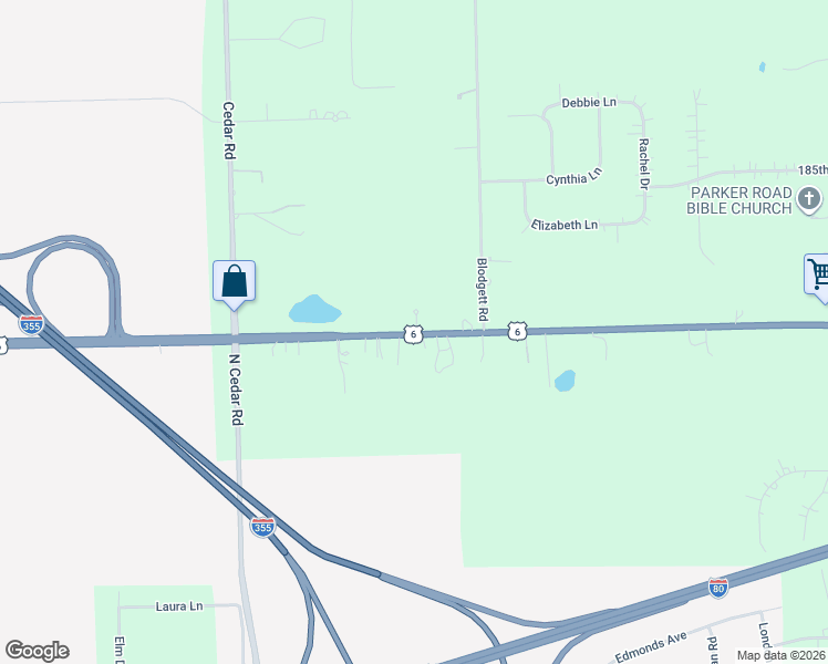 map of restaurants, bars, coffee shops, grocery stores, and more near 14064 U.S. 6 in Mokena