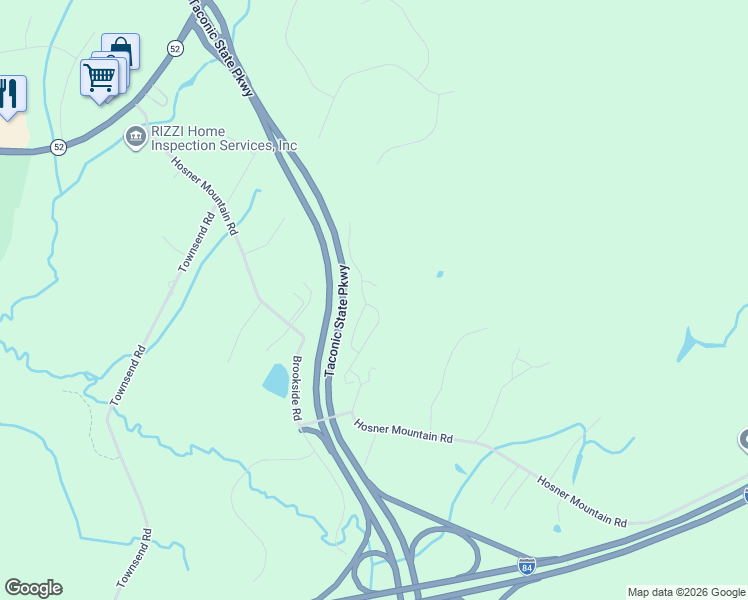 map of restaurants, bars, coffee shops, grocery stores, and more near 130 Winding Wood Road in East Fishkill