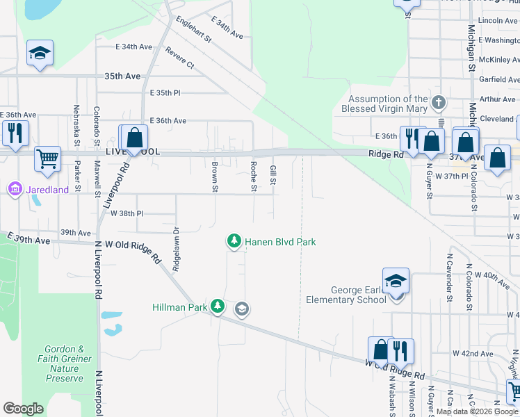 map of restaurants, bars, coffee shops, grocery stores, and more near 3839 Roche Street in Hobart