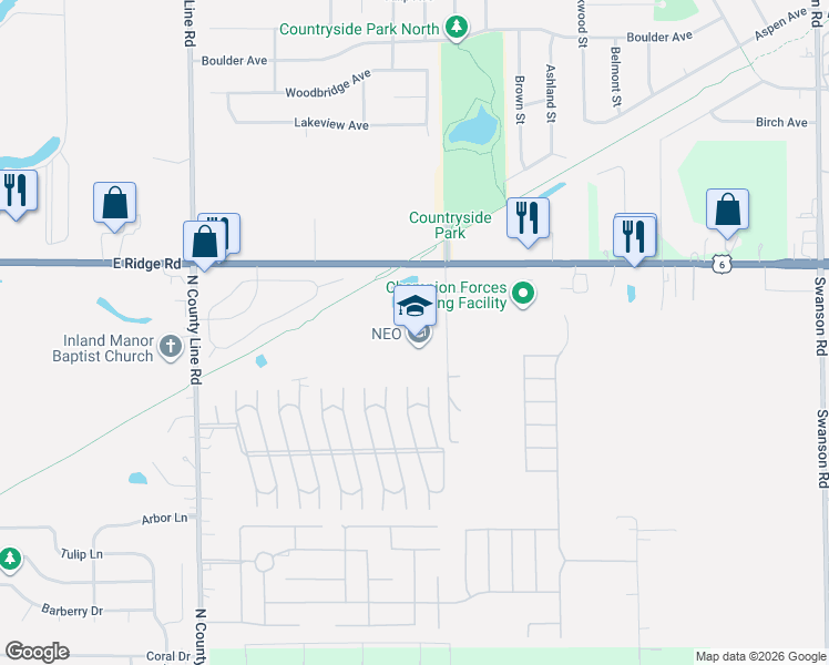 map of restaurants, bars, coffee shops, grocery stores, and more near 5201 U.S. 6 in Portage