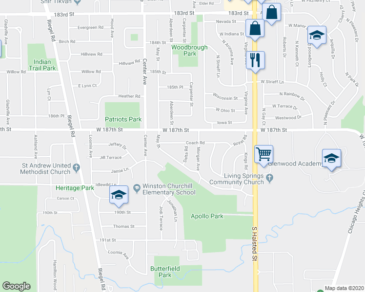 map of restaurants, bars, coffee shops, grocery stores, and more near 1019 Coach Road in Homewood
