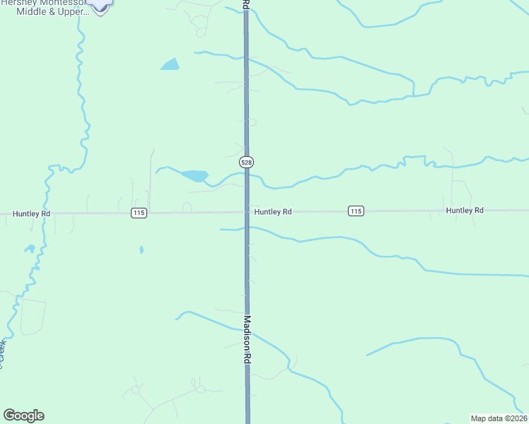 map of restaurants, bars, coffee shops, grocery stores, and more near Huntley Road in Huntsburg