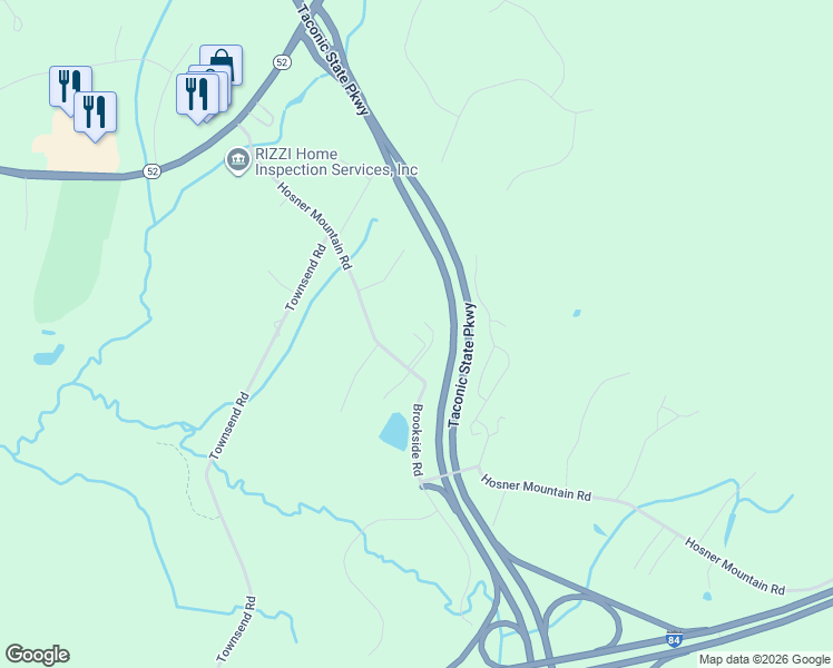 map of restaurants, bars, coffee shops, grocery stores, and more near 66 Hosner Mountain Road in Hopewell Junction