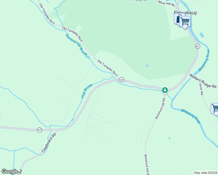 map of restaurants, bars, coffee shops, grocery stores, and more near 325 New Milford Road East in Bridgewater