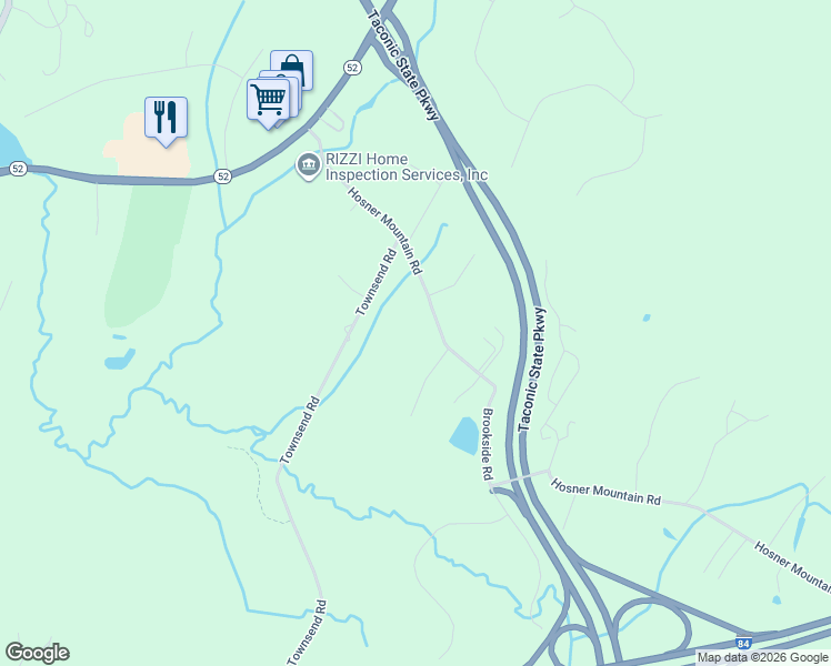 map of restaurants, bars, coffee shops, grocery stores, and more near 6 Brigam Lane in Hopewell Junction