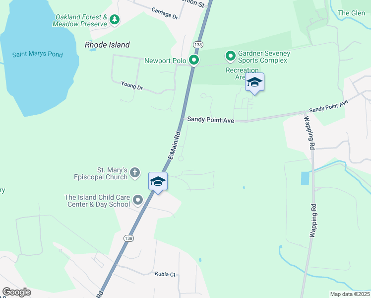 map of restaurants, bars, coffee shops, grocery stores, and more near 46 Glen Meade Drive in Portsmouth