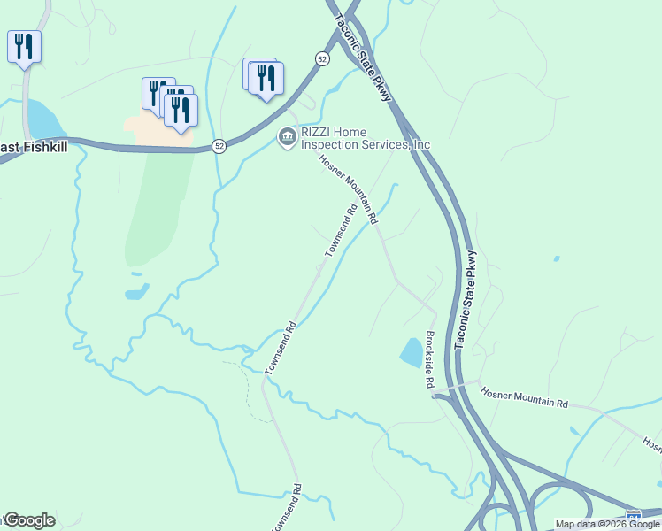 map of restaurants, bars, coffee shops, grocery stores, and more near 7 Townsend Road in Hopewell Junction