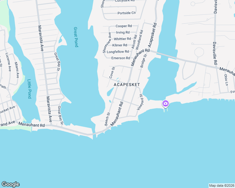 map of restaurants, bars, coffee shops, grocery stores, and more near 30 Bayview Avenue in Falmouth