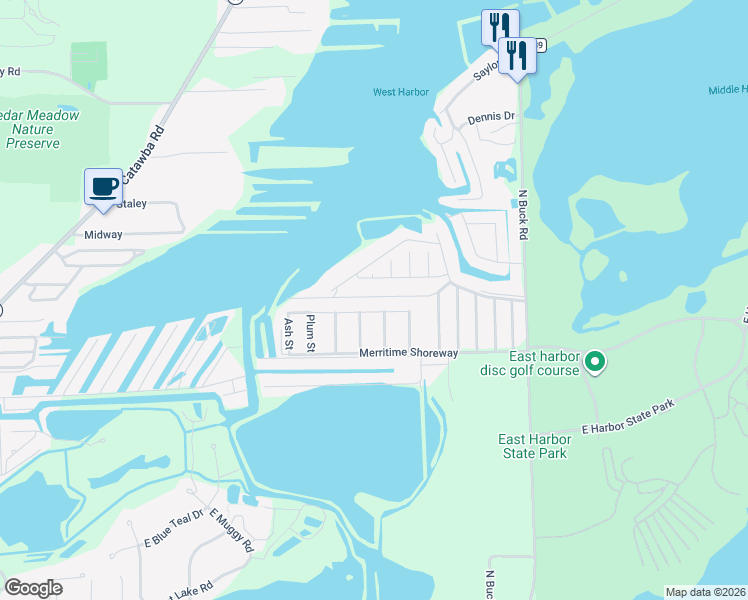 map of restaurants, bars, coffee shops, grocery stores, and more near 79 Sycamore Street in Lakeside Marblehead