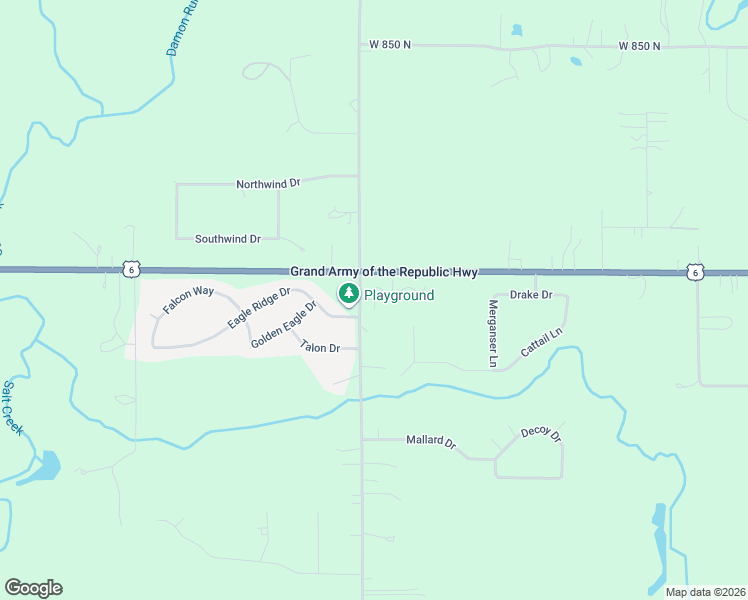 map of restaurants, bars, coffee shops, grocery stores, and more near 166 Mallard Pointe Drive in Valparaiso