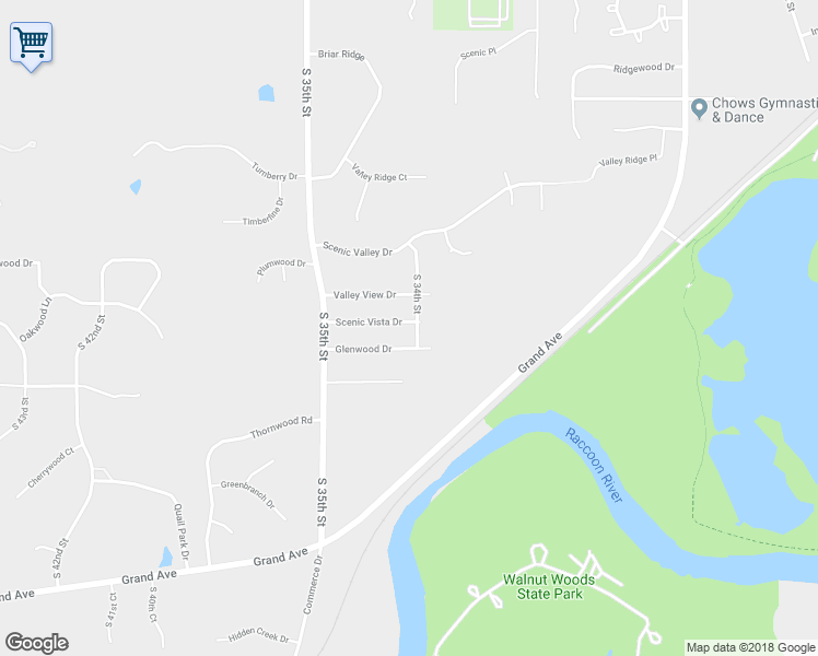 map of restaurants, bars, coffee shops, grocery stores, and more near 3402 Scenic Vista Drive in West Des Moines