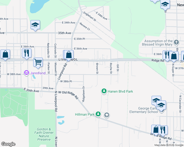 map of restaurants, bars, coffee shops, grocery stores, and more near 3700 Brown St in Hobart
