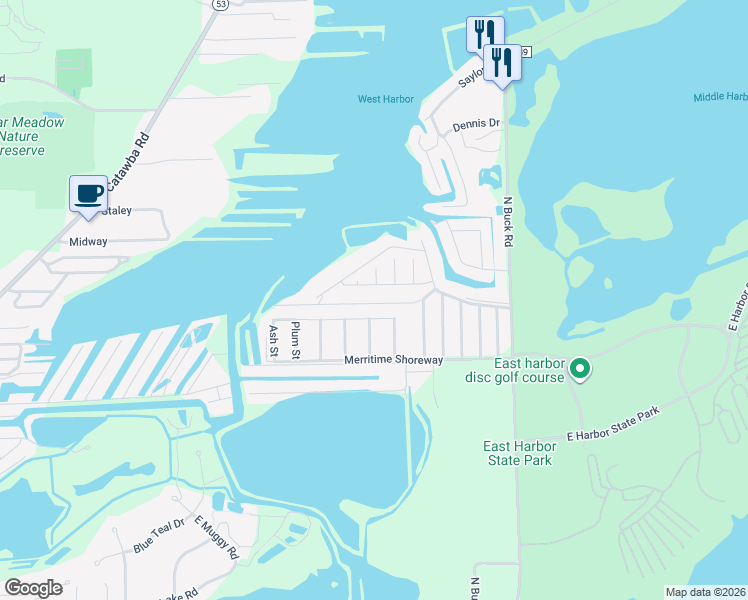 map of restaurants, bars, coffee shops, grocery stores, and more near 1750 Merrimac Avenue in Lakeside Marblehead