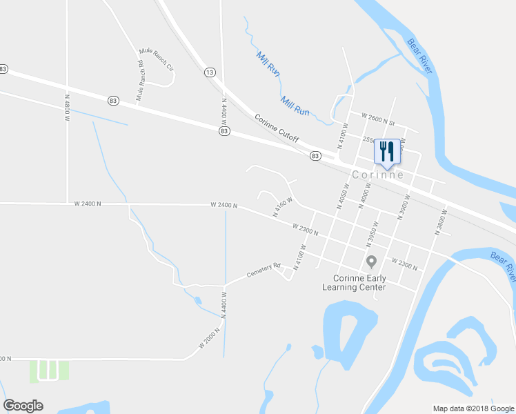 map of restaurants, bars, coffee shops, grocery stores, and more near 2318 North 4240 West in Corinne