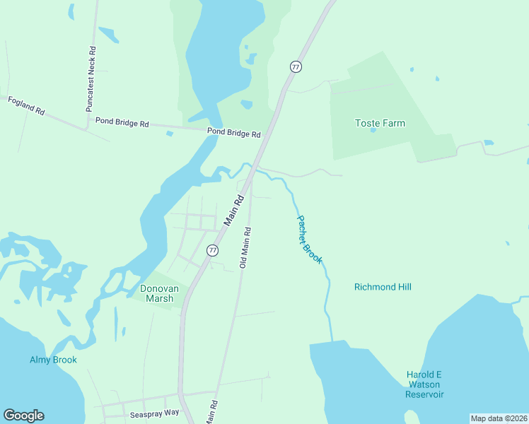 map of restaurants, bars, coffee shops, grocery stores, and more near 3 Windmill Hill Road in Tiverton