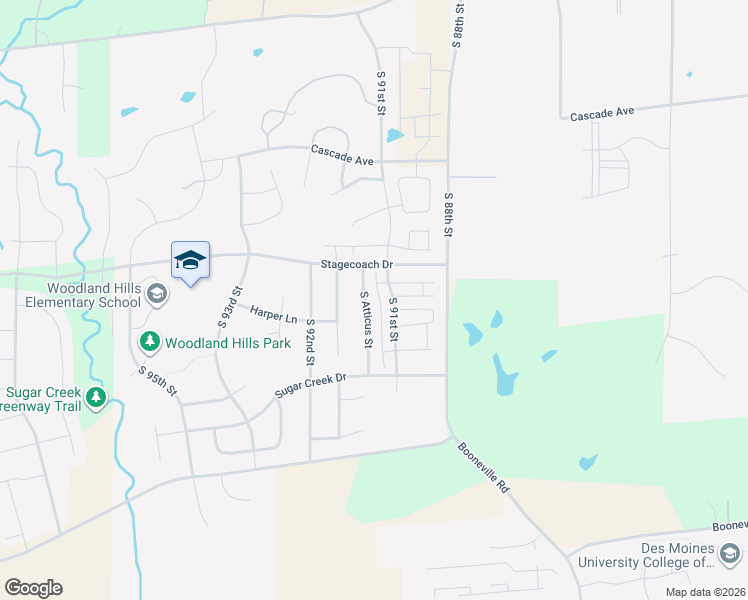 map of restaurants, bars, coffee shops, grocery stores, and more near 1147 South 91st Street in West Des Moines