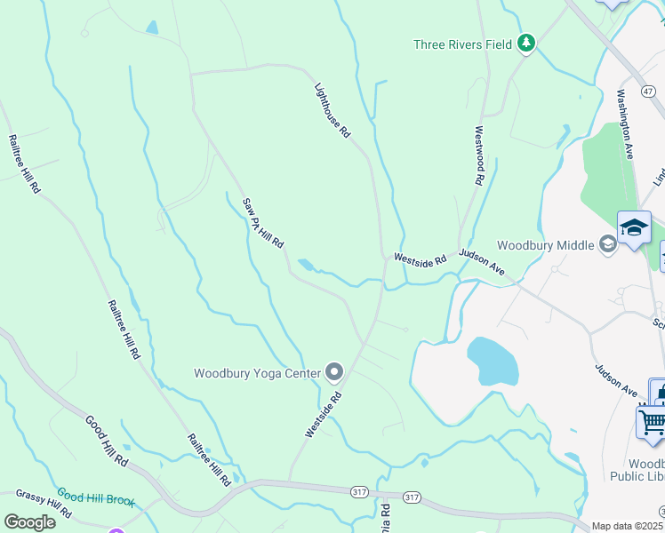 map of restaurants, bars, coffee shops, grocery stores, and more near 46 Saw Pit Hill Road in Woodbury