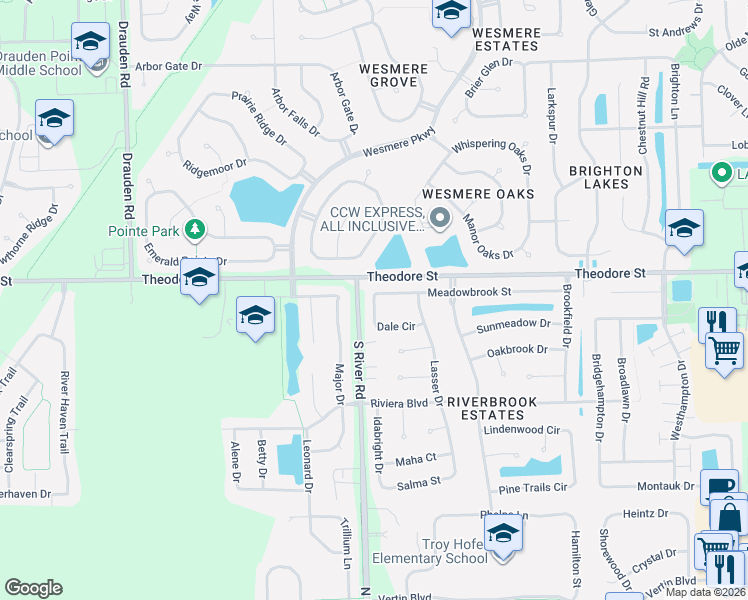 map of restaurants, bars, coffee shops, grocery stores, and more near 5412 Dale Circle in Plainfield