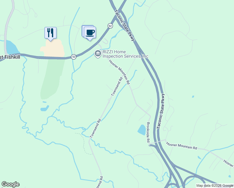 map of restaurants, bars, coffee shops, grocery stores, and more near 7 Townsend Road in Hopewell Junction