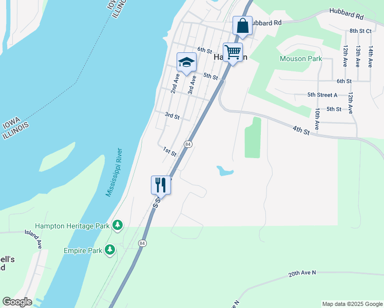 map of restaurants, bars, coffee shops, grocery stores, and more near 16 Cherry Hill in Hampton