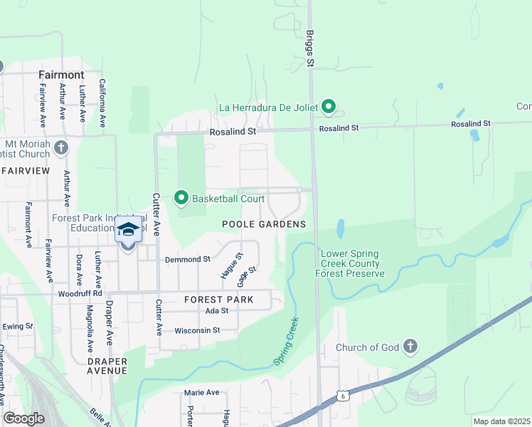 map of restaurants, bars, coffee shops, grocery stores, and more near 1300 Milkweed Drive in Joliet