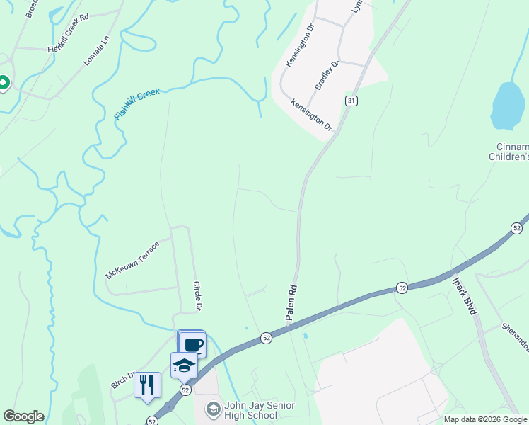 map of restaurants, bars, coffee shops, grocery stores, and more near 17 Coopers Lane in Hopewell Junction