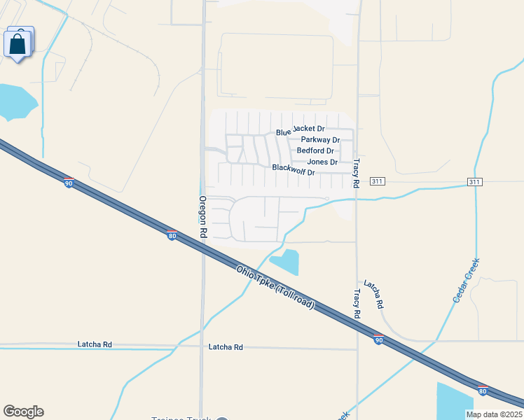map of restaurants, bars, coffee shops, grocery stores, and more near 27484 County Road 107 in Perrysburg
