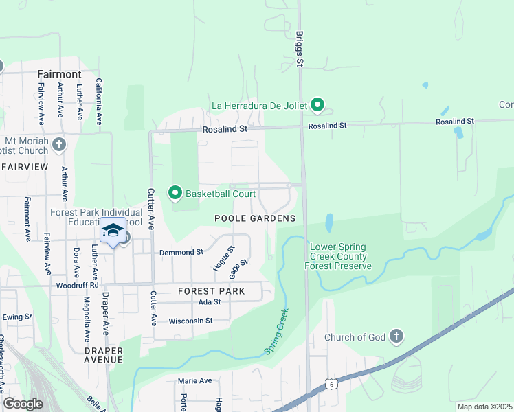 map of restaurants, bars, coffee shops, grocery stores, and more near 1300 Milkweed Drive in Joliet