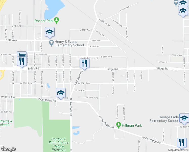 map of restaurants, bars, coffee shops, grocery stores, and more near 2901 West 37th Avenue in Hobart