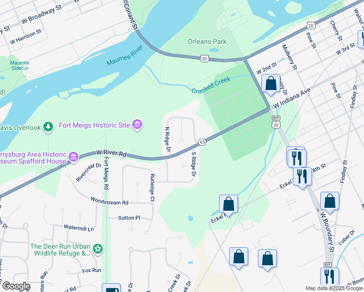 map of restaurants, bars, coffee shops, grocery stores, and more near 370 Coventry Court in Perrysburg