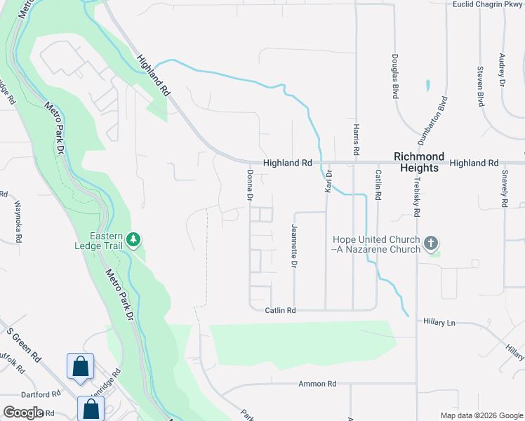map of restaurants, bars, coffee shops, grocery stores, and more near 4464 Periwinkle Lane in Richmond Heights