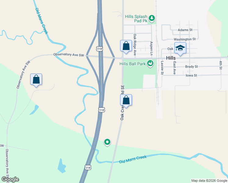 map of restaurants, bars, coffee shops, grocery stores, and more near Observatory Avenue Southwest in Riverside