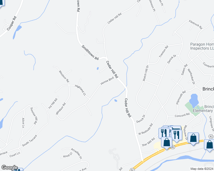 map of restaurants, bars, coffee shops, grocery stores, and more near 21 Hoose Boulevard in Fishkill