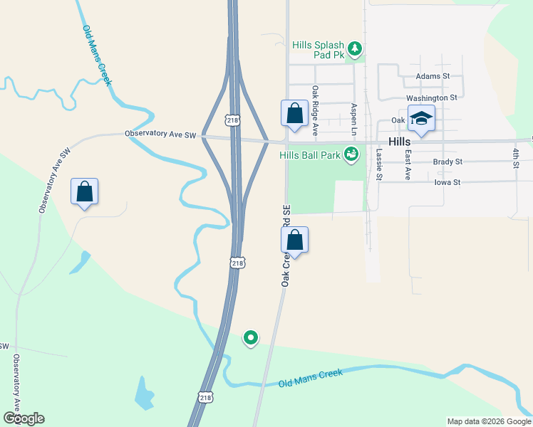 map of restaurants, bars, coffee shops, grocery stores, and more near Observatory Avenue Southwest in Riverside