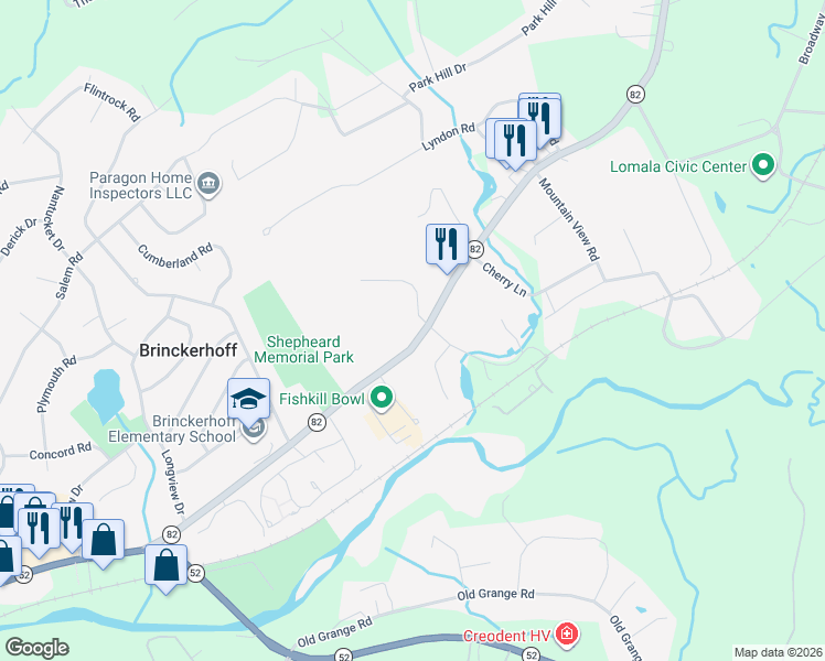 map of restaurants, bars, coffee shops, grocery stores, and more near 3 Carlson Terrace in Fishkill