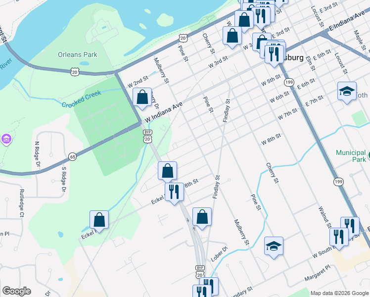 map of restaurants, bars, coffee shops, grocery stores, and more near 530 West 6th Street in Perrysburg