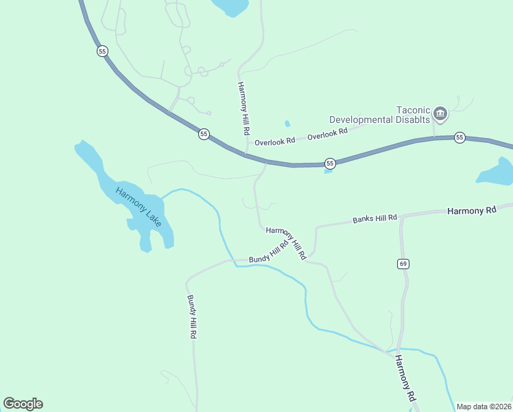 map of restaurants, bars, coffee shops, grocery stores, and more near 103 South Harmony Hill Road in Pawling