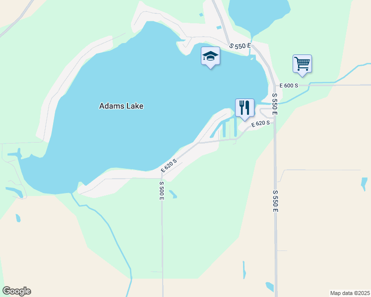 map of restaurants, bars, coffee shops, grocery stores, and more near 5125 East 620 South in Wolcottville