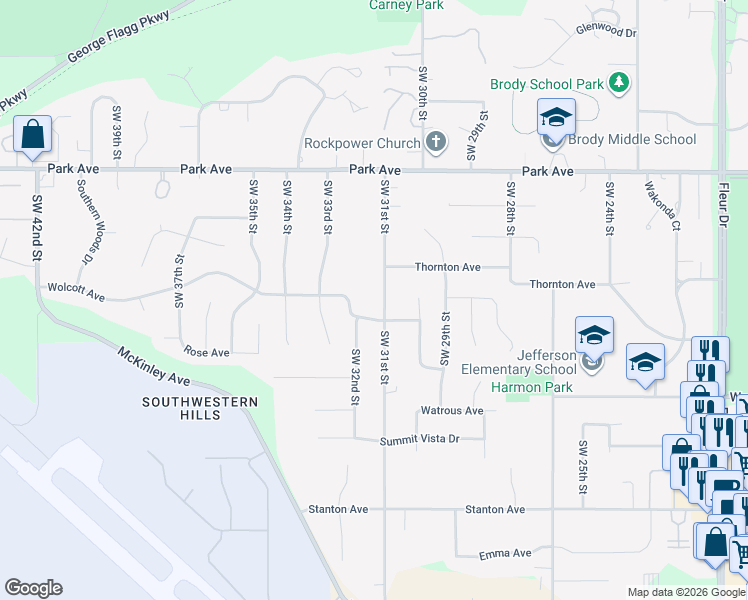 map of restaurants, bars, coffee shops, grocery stores, and more near 3450 Southwest 31st Street in Des Moines