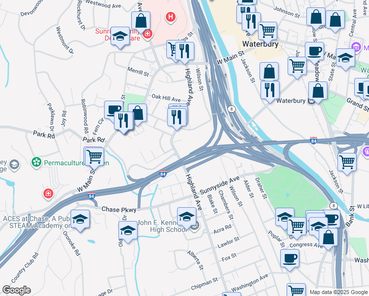 map of restaurants, bars, coffee shops, grocery stores, and more near in 