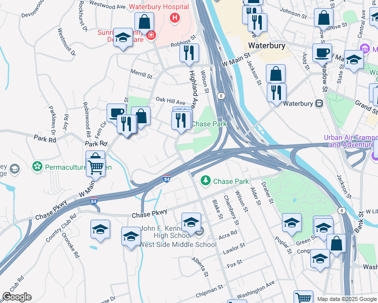 map of restaurants, bars, coffee shops, grocery stores, and more near in 
