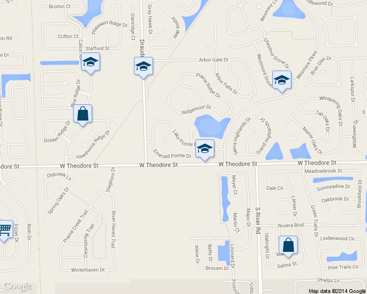 map of restaurants, bars, coffee shops, grocery stores, and more near 5816 Lake Pointe Drive in Plainfield