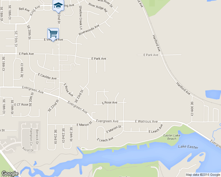 map of restaurants, bars, coffee shops, grocery stores, and more near 2510 East Thornton Avenue in Des Moines