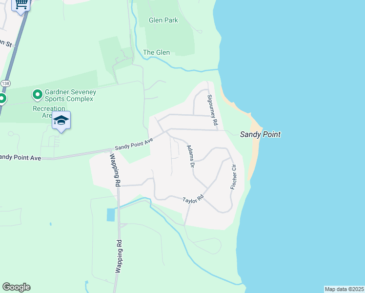 map of restaurants, bars, coffee shops, grocery stores, and more near 55 Adams Drive in Portsmouth